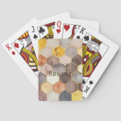 Glam Honey Comb Blush Champagne Abstract Pokerkaarten (Achterkant)