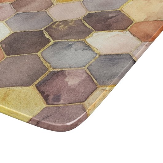 Glam Honey Comb Blush Champagne Abstract Snijplank (Hoek)