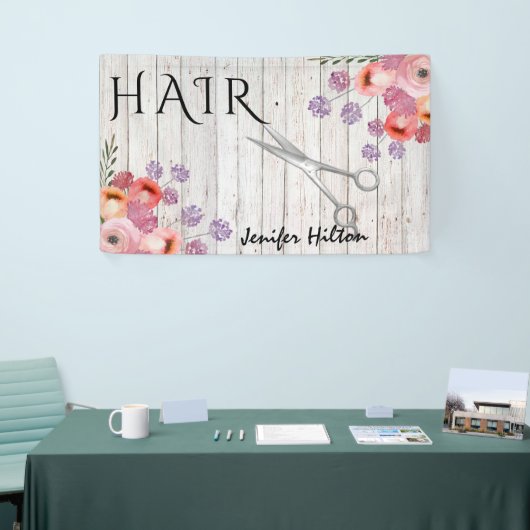 Glam hout lookboho bloemenschaar spandoek (Beurs)