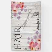 Glam hout lookboho bloemenschaar spandoek (Verticaal)