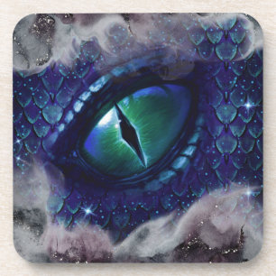 Glam Ink Gothic Blue Medieval Dragon Bier Onderzetter