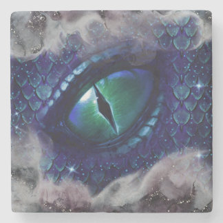 Glam Ink Gothic Blue Medieval Dragon Stenen Onderzetter
