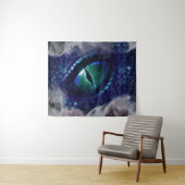 Glam Ink Gothic Blue Medieval Dragon Wandkleed (In Situ (horizontaal))