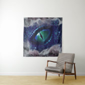 Glam Ink Gothic Blue Medieval Dragon Wandkleed (In situ)