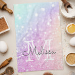 Glam Iridescente Parties scintillant colorée perso<br><div class="desc">Personnalisez facilement cet élégant motif de parties scintillant bokeh coloré avec votre nom et/ou monogramme personnalisés.</div>