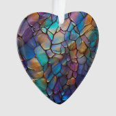 Glam Iriserend Opal Edelsteen Glas in lood Ornament (voorkant)