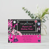 Glam it up Rock Star Makeover Girls Invitation (Debout devant)
