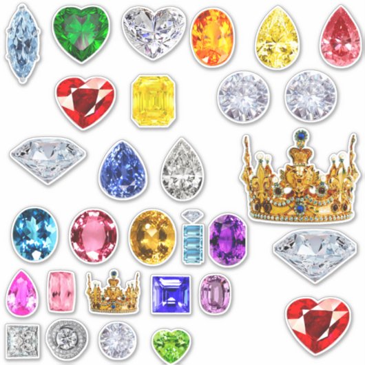 Glam Jewel Sticker kunst multi kleur 3D (Voorkant)