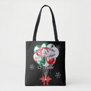 Glam Kerstmis Birthday Balloons en Snowflakes Draagtas