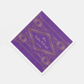 Glam Koninklijk Paars Goud Gatsby Bruiloft Servet (Hoek)