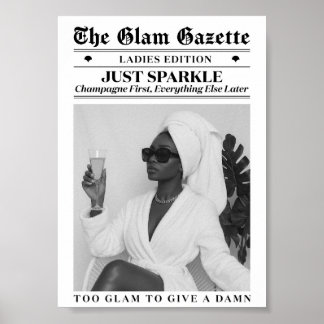 Glam-krant Zwart Vrouw Badkamer Mode Decoratie