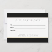 Glam Lashes Script Gold/Black Gift Certificate (Achterkant)