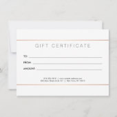 Glam Lashes Script Roos Gold Gift Certificate (Achterkant)