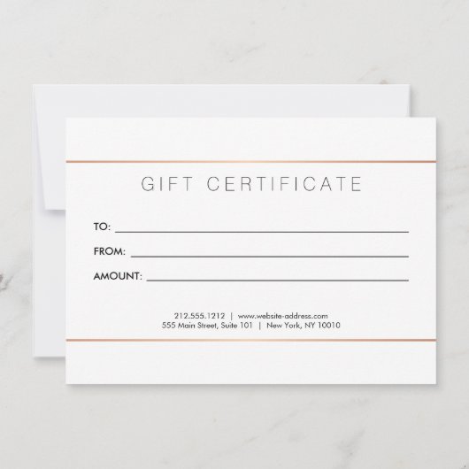 Glam Lashes Script Roos Gold Gift Certificate (Achterkant)