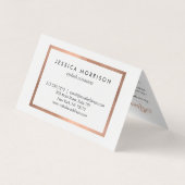 Glam Lashes Script Text Roos Gold Aftercare Visitekaartjes (Achterkant)