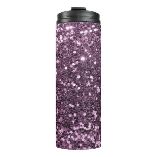 Glam Lavender Faux Glitter Paars Print Thermosbeker