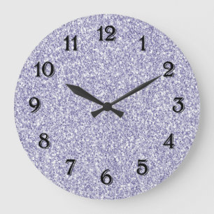 Glam Lavender Lila Paars Glitter       Grote Klok