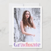 Glam Lavender Pink Custom Photo Graduparty Kaart (Voorkant)