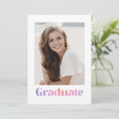 Glam Lavender Pink Gradient Fotogradiënt Partij Kaart (Staand voorkant)