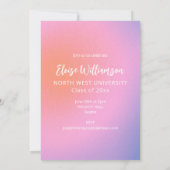 Glam Lavender Pink Gradient Fotogradiënt Partij Kaart (Achterkant)
