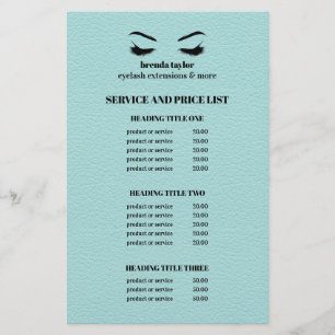 Glam LEER AQUA WIMPER SALON SERVICE LIJST Flyer