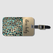 "Glam Leopard Boss Lady Bagagelabel (Voorkant (horizontaal))