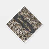 Glam Leopard Gelukkige Verjaardag Servet (Hoek)