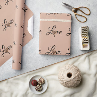 Glam Leopard Heart Love Design Cadeaupapier
