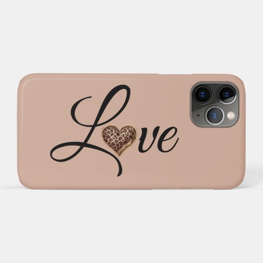 Glam Leopard Heart Love Design Case-Mate iPhone Case (Achterkant (horizontaal))