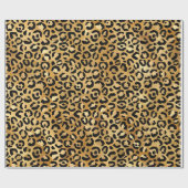 Glam Leopard Print en Faux Gold Foil Cadeaupapier (Vlak)