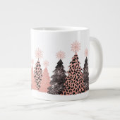 Glam Leopard Print kerstbomen Extra Grote Beker (Voorkant rechts)