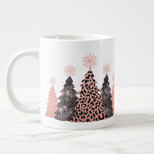 Glam Leopard Print kerstbomen Extra Grote Beker (Links)