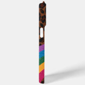 Glam Leopard Print met Glitter Rainbow Case-Mate iPhone Case (Achterkant / Rechts)