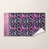 Glam Leopard rose et violet Parties scintillant (Serviette à main)