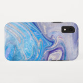 Glam lichtblauw paars zilverglittermarmer Case-Mate iPhone case (Achterkant (horizontaal))