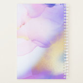 Glam Lila Gold Abstract Verf Elegant Monogram Planner (Achterkant)