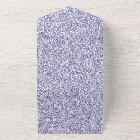 Glam Lila Lavender Paars Glitzy Glitter   All In One Uitnodiging (Buitenkant)