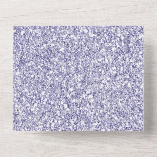 Glam Lila Lavender Paars Glitzy Glitter   All In One Uitnodiging (Achterkant)