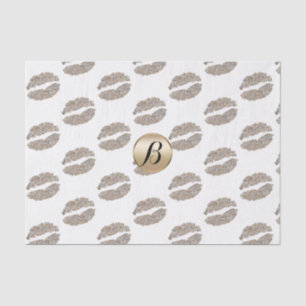 Glam Lips Kiss Glamour Chique Monogram Modern Part Tissuepapier