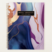 Glam Liquid Marbre Bleu Purple Or monogramme (Devant)