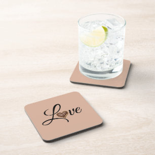 Glam Luipaard Hart Liefde Design Bier Onderzetter