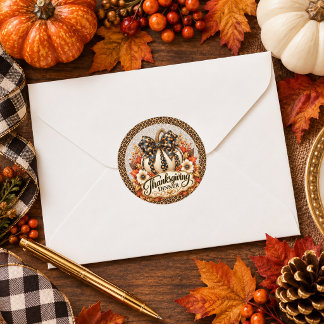 Glam Luipaard Pompoen Thanksgiving Diner Ronde Sticker