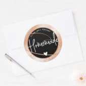 Glam Luxe Glitter Sparkle Peach Zelfgemaakt Hart Ronde Sticker (Envelop)