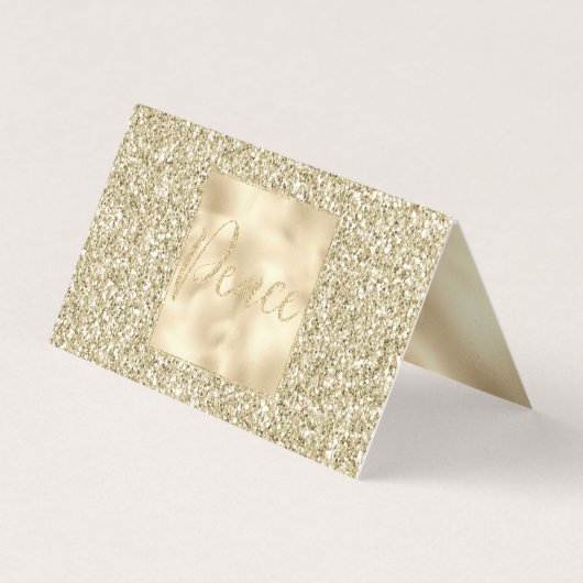 Glam Luxe Gold Glitter Peace Kaart (Voorkant)