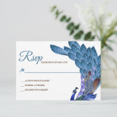 Glam & Luxe Peacock Wedding RSVP (Staand voorkant)