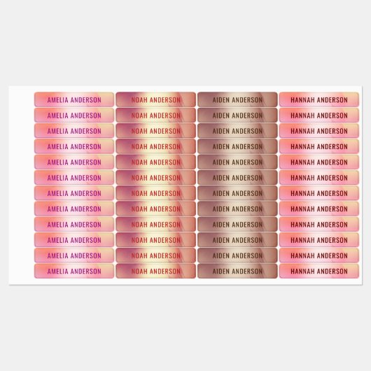 Glam Luxury Roos Gold Waterproof Naam Labels (Vel)