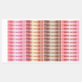 Glam Luxury Rose Gold Waterproof Nom Étiquettes (Feuille)