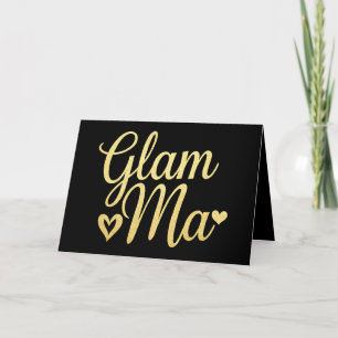 Glam Ma Hart Goud Moeder Oma Moederdag Bedankkaart