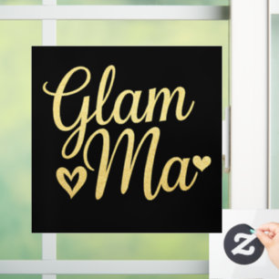Glam Ma Hart Goud Moeder Oma Moederdag Raamsticker