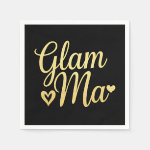 Glam Ma Hart Goud Moeder Oma Moederdag Servet